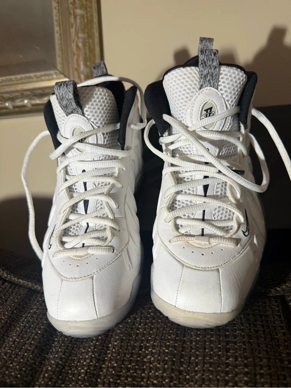 Nike Kids White and Black High-Top Sneakers
